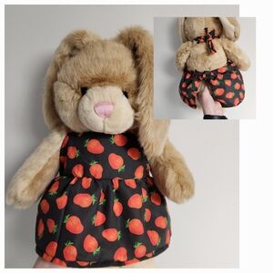2 for 20-  CUSTOM bear pinafore - strawberries - handsewn